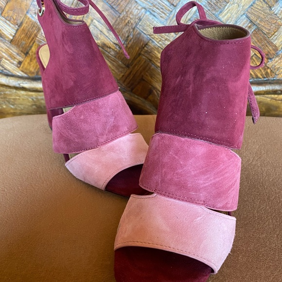 Coach burgundy & pink block heels. Stunning. - Picture 3 of 3